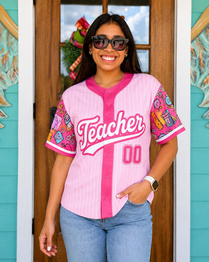 Personalized Teacher Back to School Baseball Tee