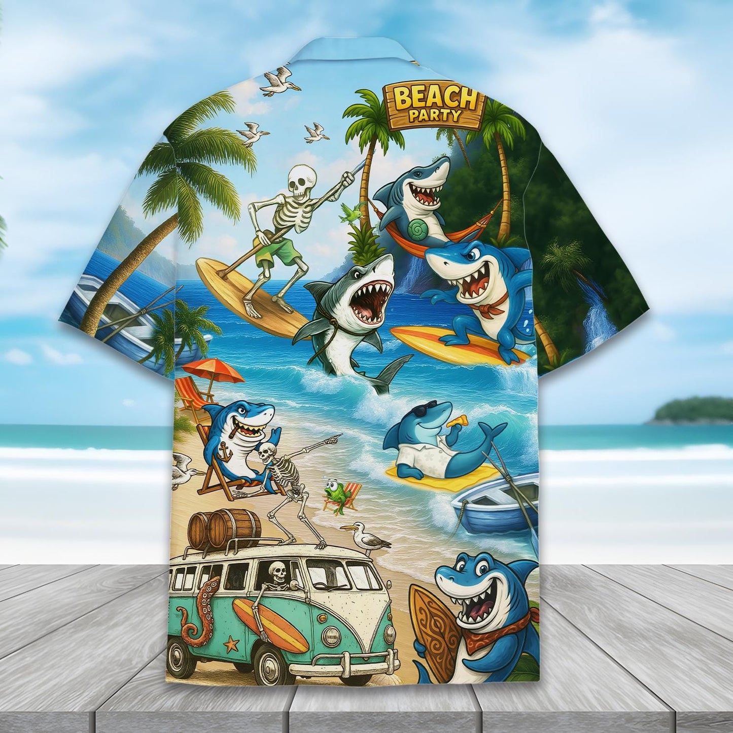 Shark Skeleton Hawaiian Shirt