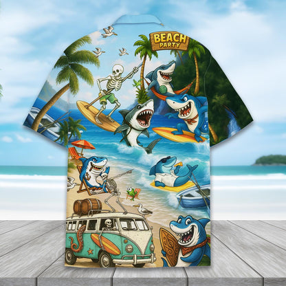 Shark Skeleton Hawaiian Shirt