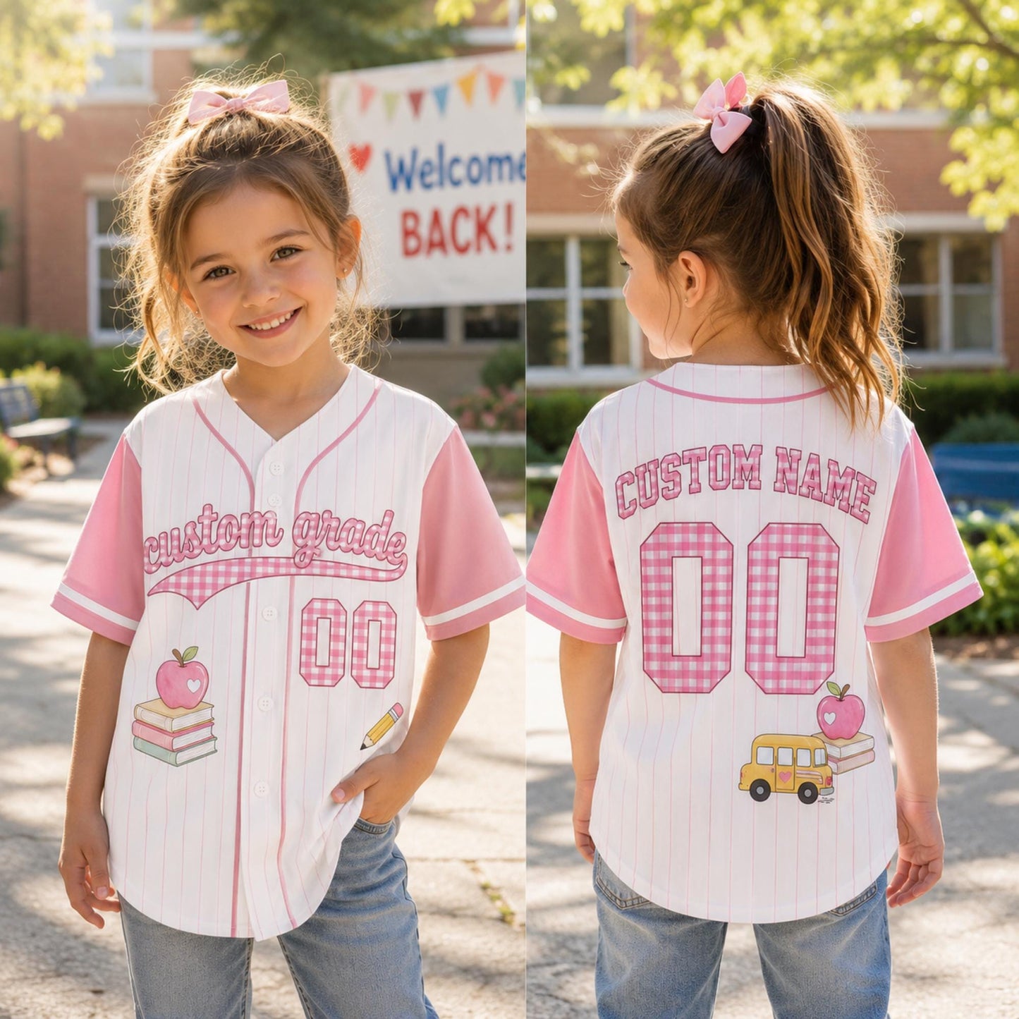 Personalized School Baseball Shirt with Name Back to School Shirt