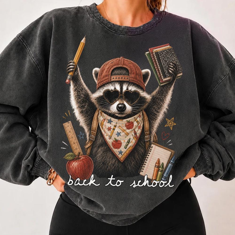 Retro Back To School Raccoon Shirt