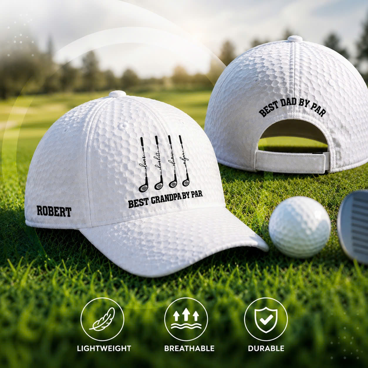 Personalized Best Dad By Par Cap For Dad, Father's Day Golf Gift