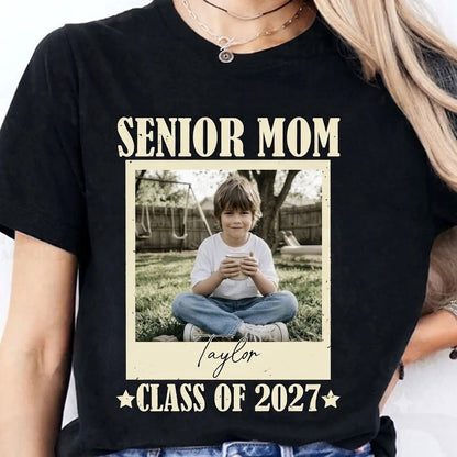 Personalized Senior Mom 2027 Custom Photo Class of 2027 T-Shirt