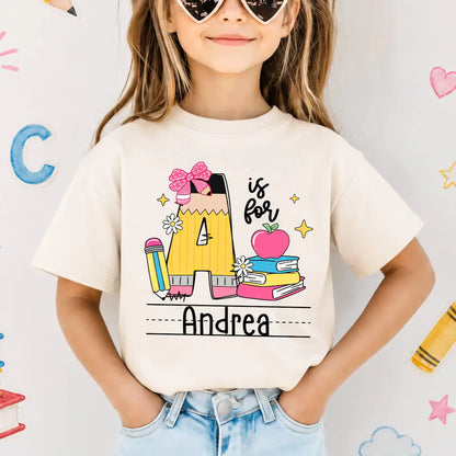Personalized Preschool Alphabet Shirt, Custom Name Back To School Tee