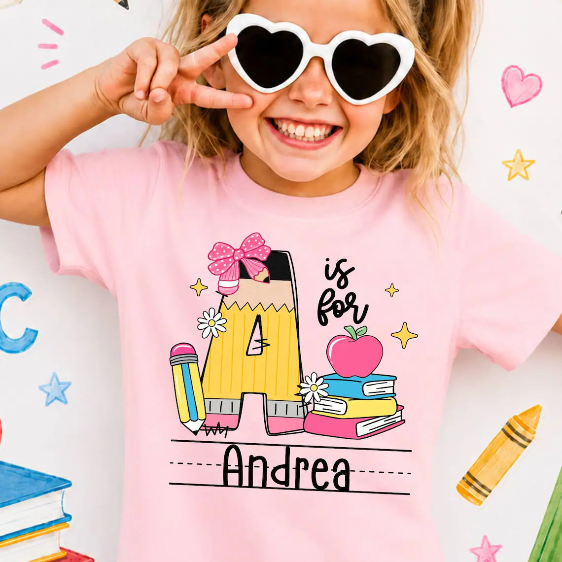 Personalized Preschool Alphabet Shirt, Custom Name Back To School Tee