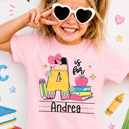 Personalized Preschool Alphabet Shirt, Custom Name Back To School Tee