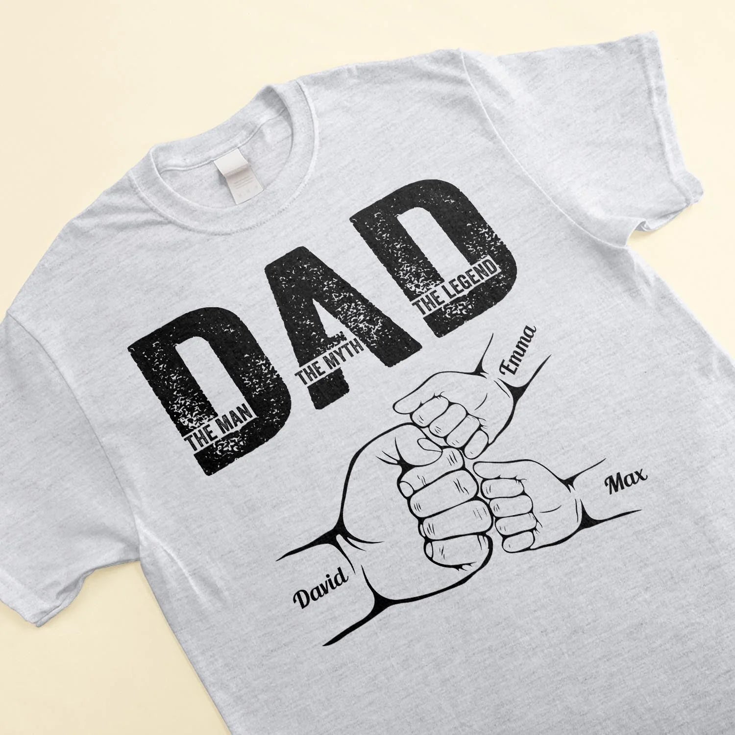 Custom Dad Shirt with Kids Names – The Man The Myth The Legend Tee,Father's Day Gift