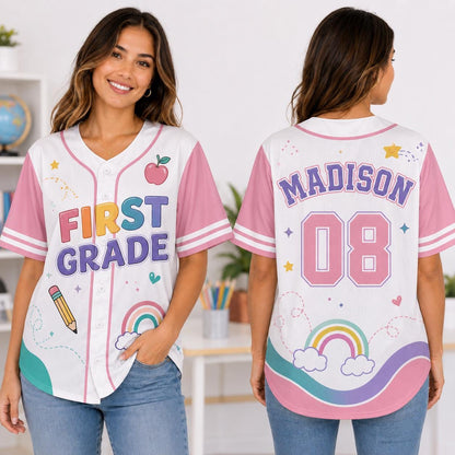 Personalized School Grade Baseball Jersey Gift for Kid