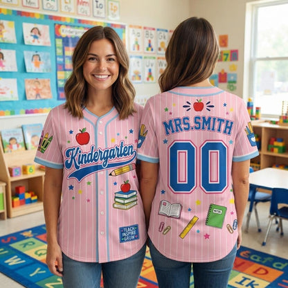 Personalized School Baseball Shirt with Name Elementary Teacher Gift