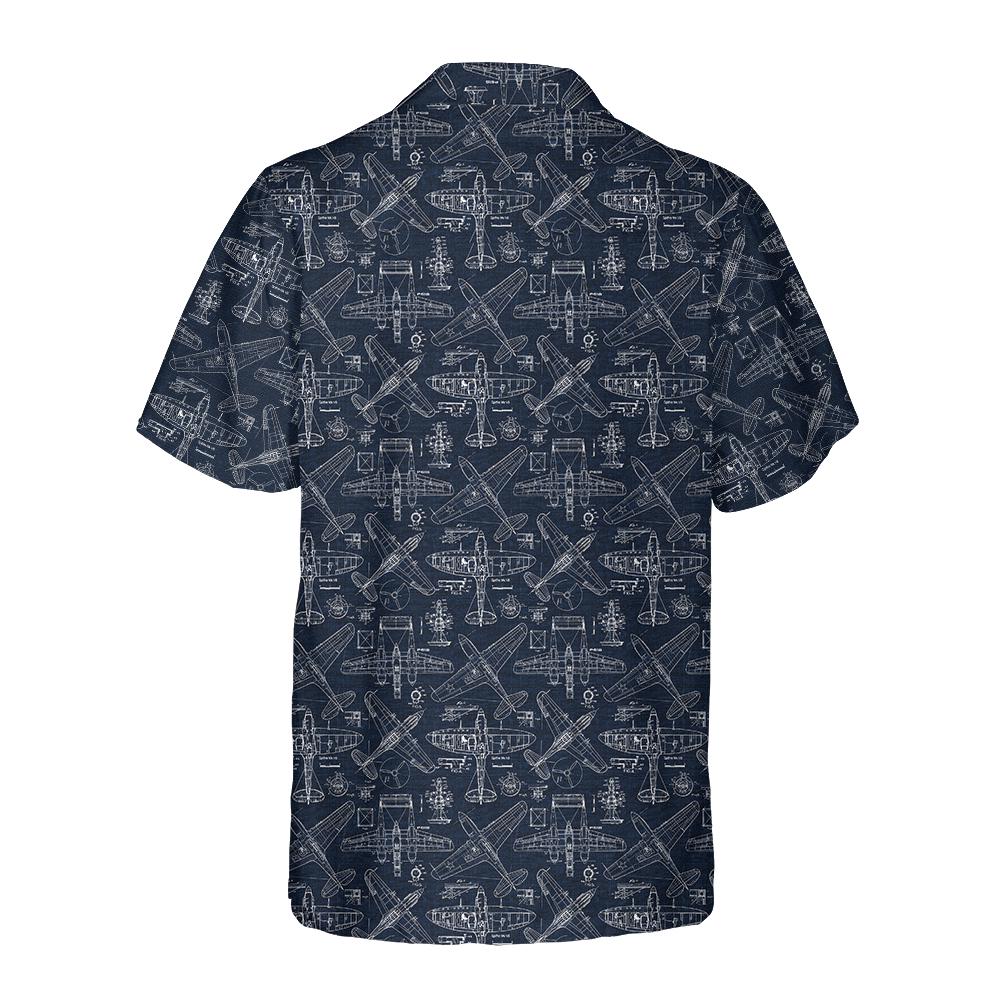 Aviation Pilot Button Up Hawaiian Shirt