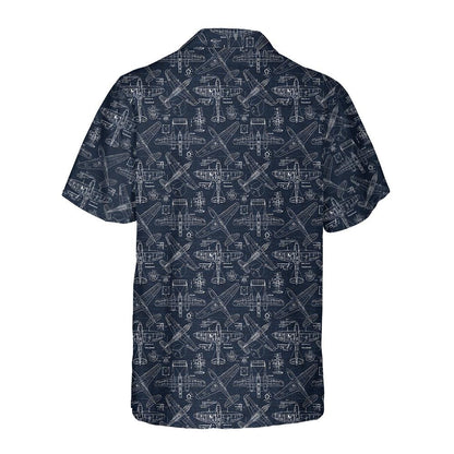 Aviation Pilot Button Up Hawaiian Shirt