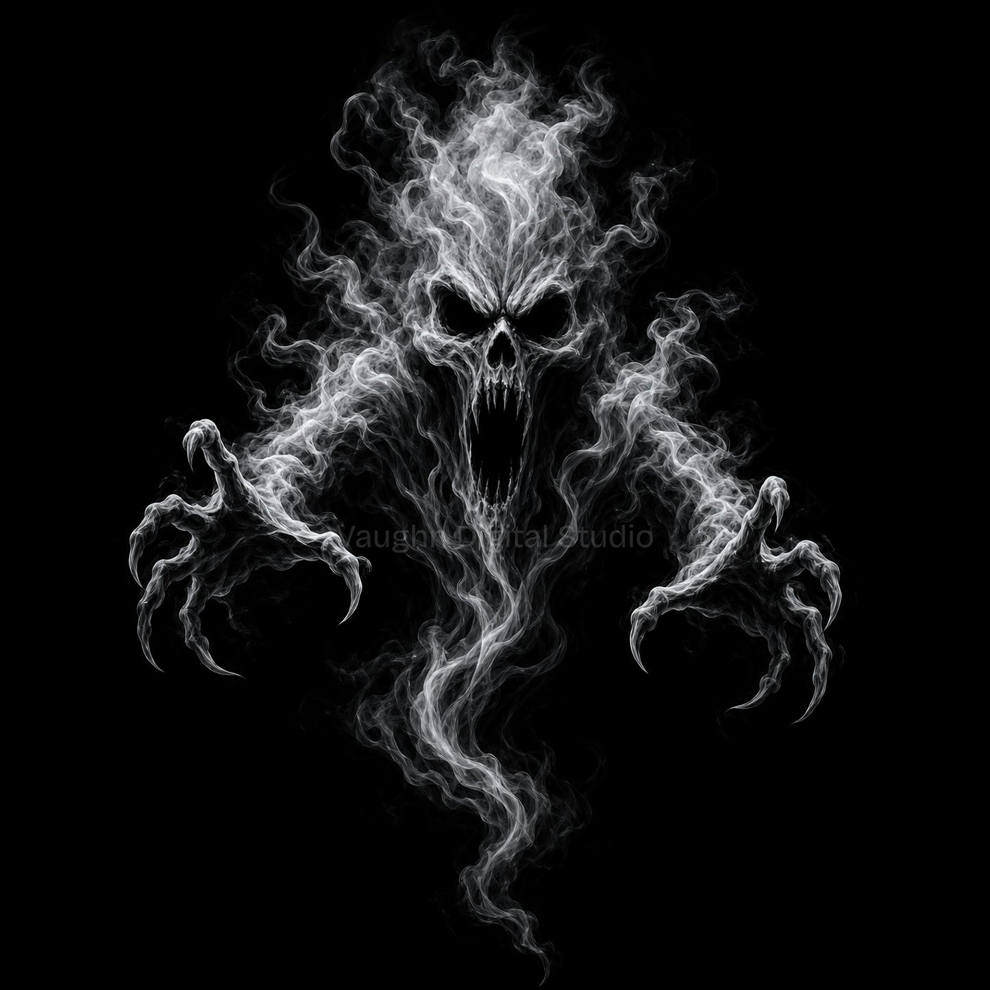 Smoke Skull Ghost PNG Screaming Reaper Shirt