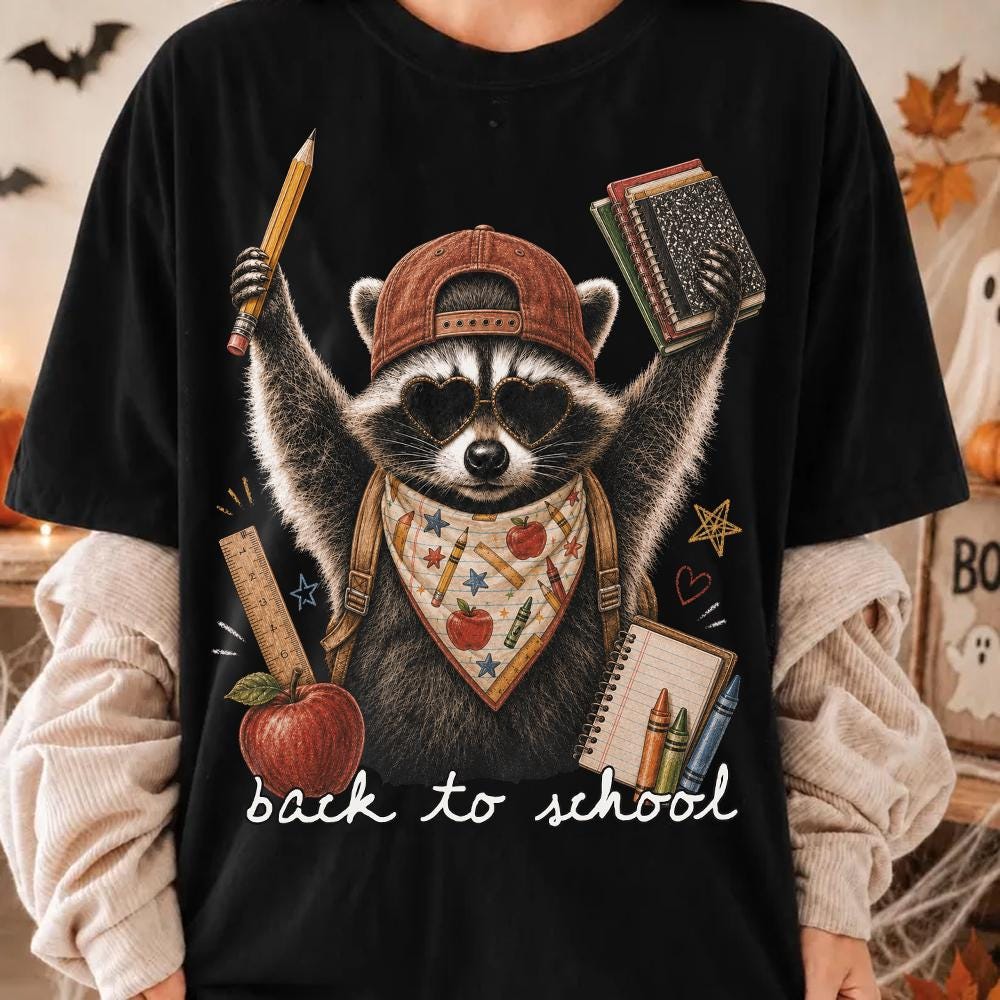 Retro Back To School Raccoon Shirt