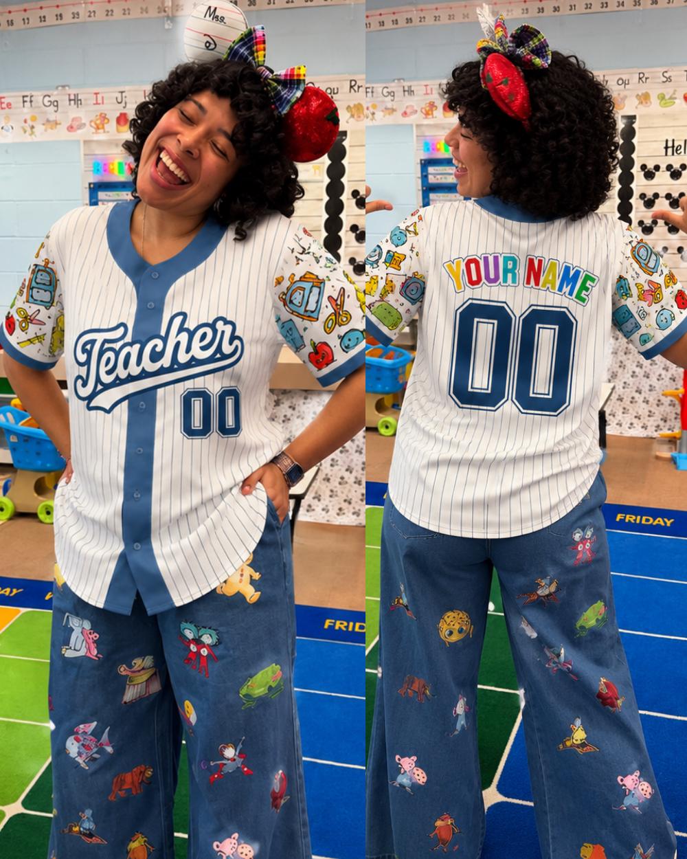 Personalized Teacher Back to School Baseball Tee