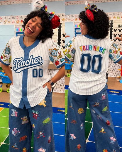 Personalized Teacher Back to School Baseball Tee