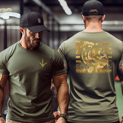 American Flag Turkey Hunting Shirt: Patriotic Hunter Tee