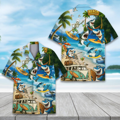 Shark Skeleton Hawaiian Shirt