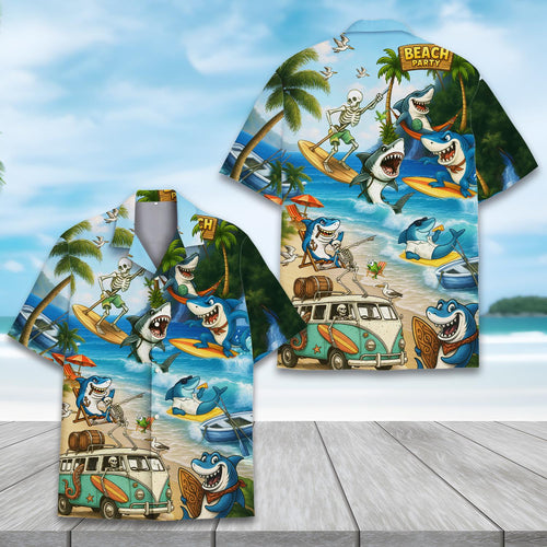 Shark Skeleton Hawaiian Shirt