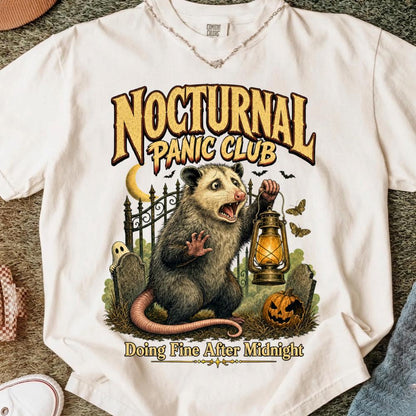 Halloween Opossum Nocturnal Panic Club Shirt