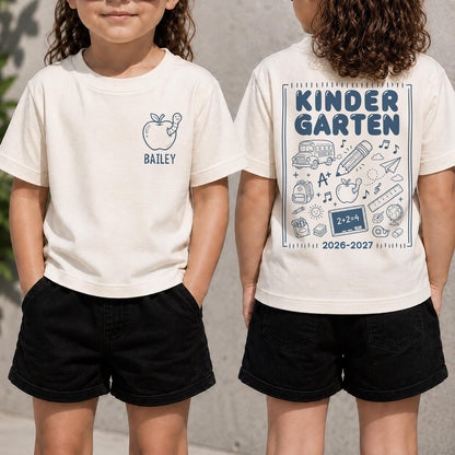 Personalized Kindergarten Shirt | First Day of School Tee for Kids