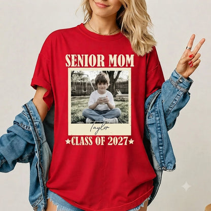 Personalized Senior Mom 2027 Custom Photo Class of 2027 T-Shirt