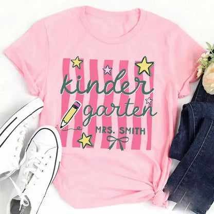 Personalized Grade & Name Teacher T Shirt