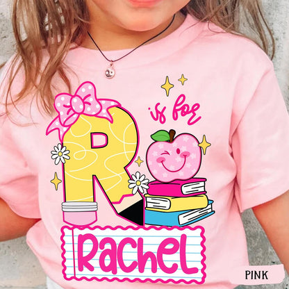 Personalized Pre-K Girl Shirt, Custom Name Back To School T Shirt