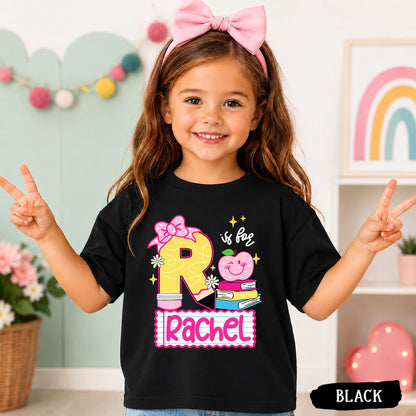 Personalized Pre-K Girl Shirt, Custom Name Back To School T Shirt