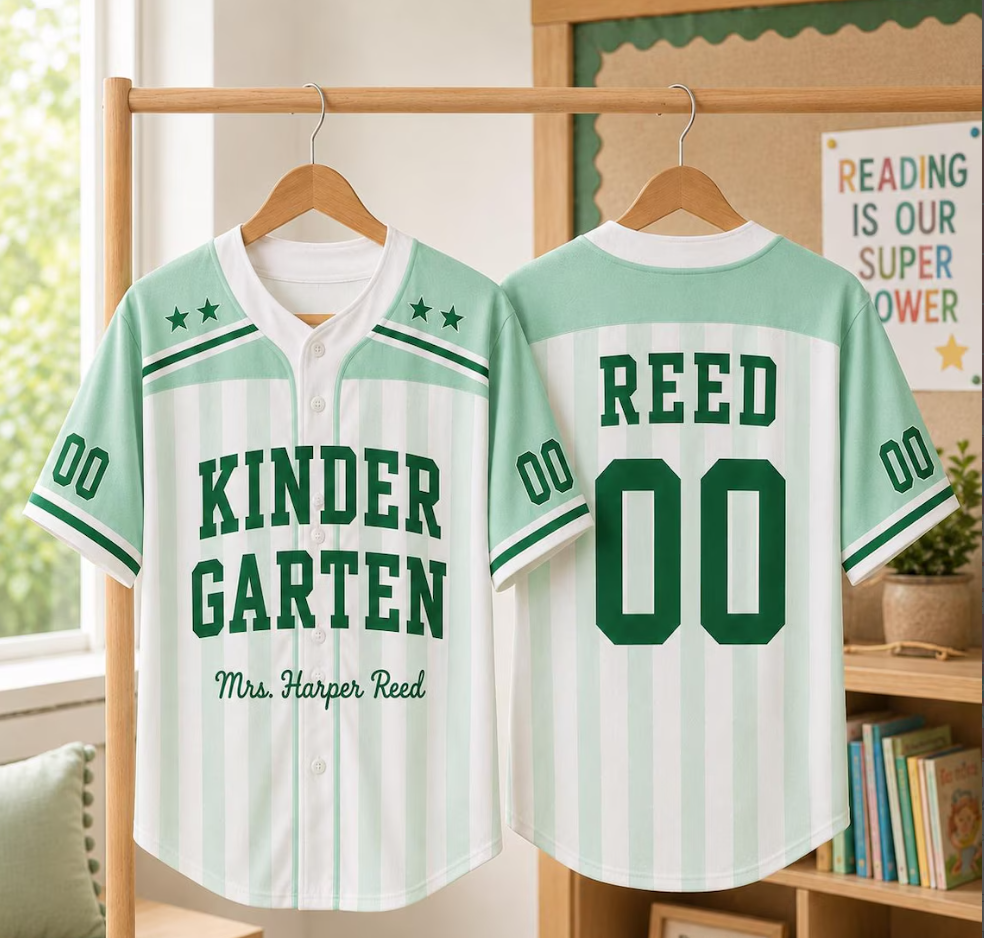 Personalized Third Grade Teacher Baseball Jersey, Custom Teacher Name Shirt, Back to School Teacher Jersey, First Day of School Gift
