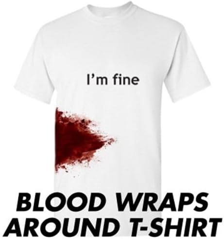 Feelin Good Tees I'm Fine Bloody Wrap Around Halloween Costume Graphic T-Shirt