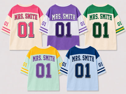 Custom Name Number Football Teacher Jersey Shirt