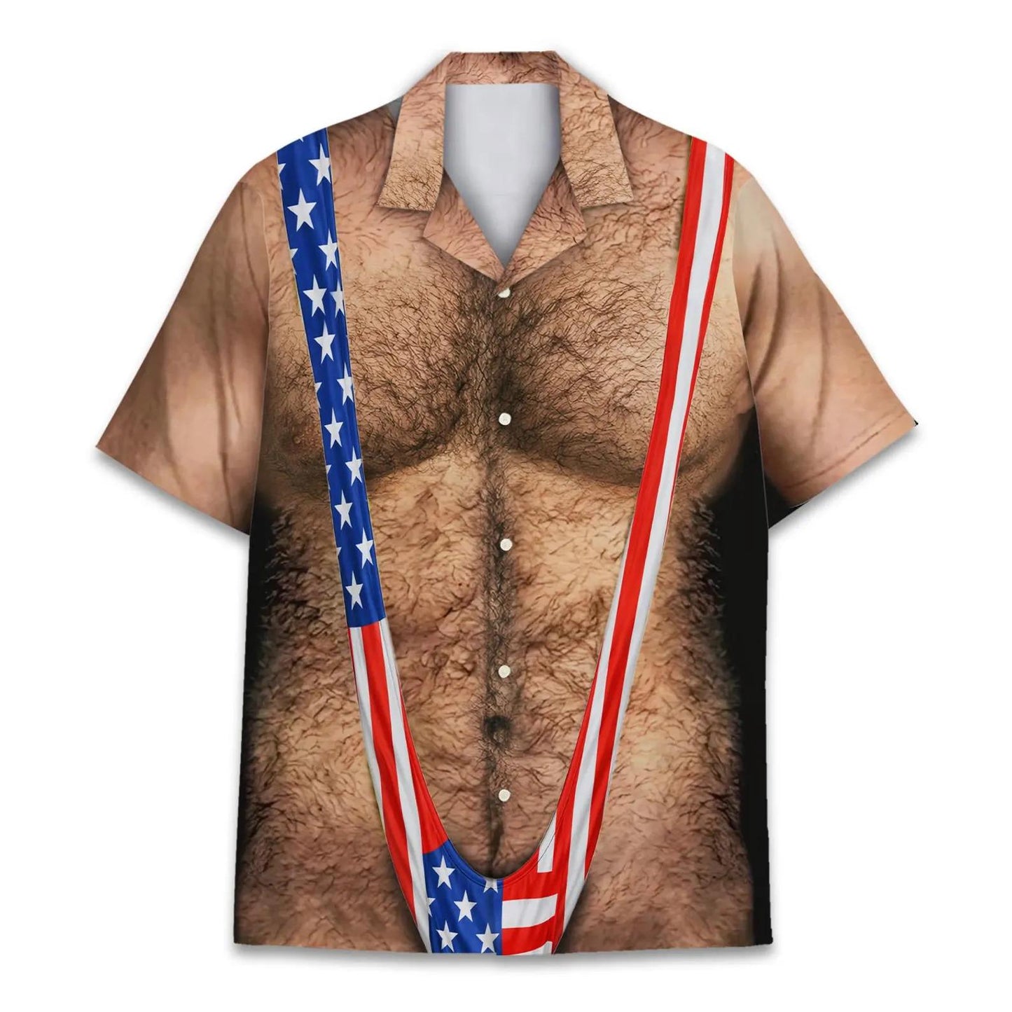 USA Flag Suspender Print Shirt