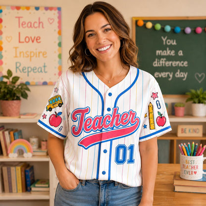 Custom Name Number Teacher  Back To School Shirt
