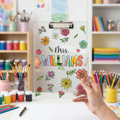 Custom Teacher Name Clipboard
