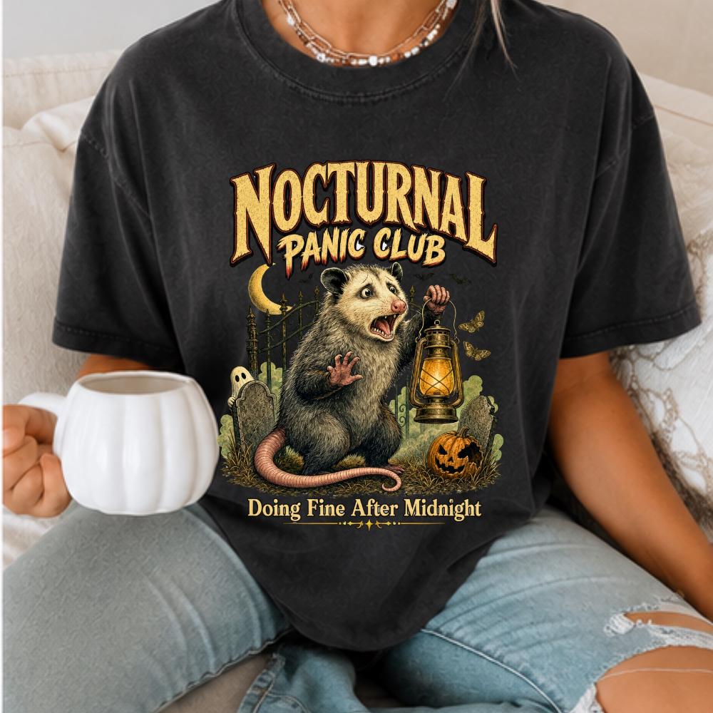 Halloween Opossum Nocturnal Panic Club Shirt