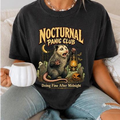 Halloween Opossum Nocturnal Panic Club Shirt