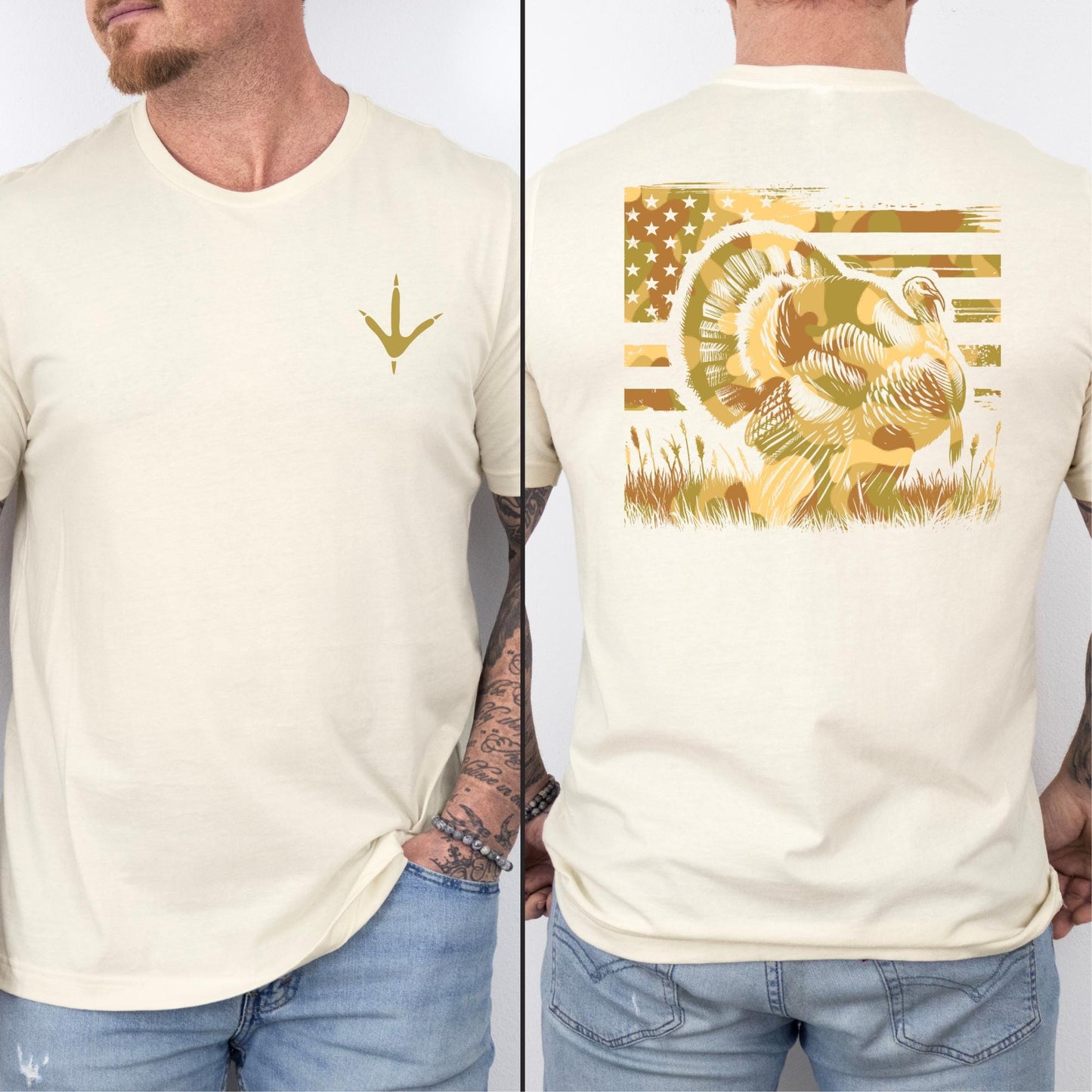 American Flag Turkey Hunting Shirt: Patriotic Hunter Tee