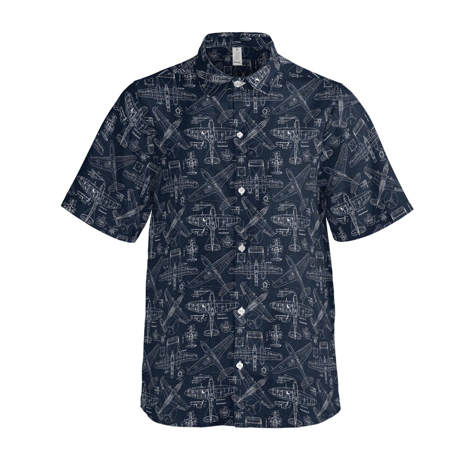 Aviation Pilot Button Up Hawaiian Shirt