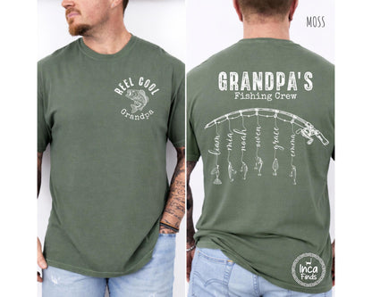 Grandpa Fishing Shirt With Grandkids Names