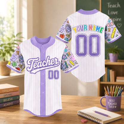 Personalized Teacher Back to School Baseball Tee
