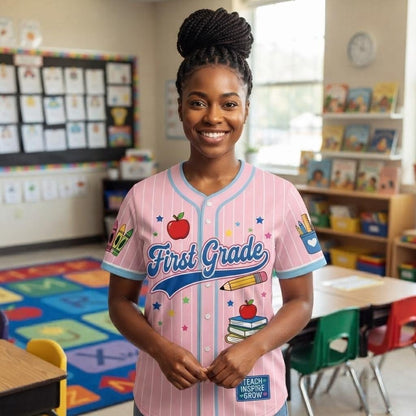 Personalized School Baseball Shirt with Name Elementary Teacher Gift