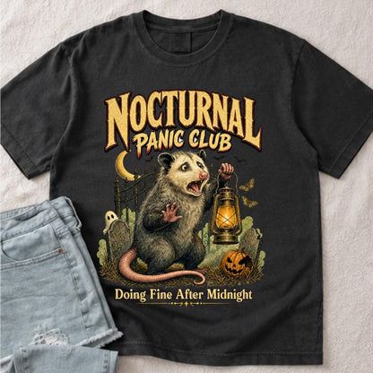 Halloween Opossum Nocturnal Panic Club Shirt