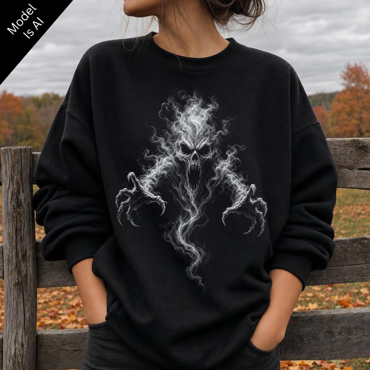 Smoke Skull Ghost PNG Screaming Reaper Shirt