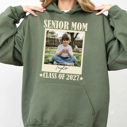 Personalized Senior Mom 2027 Custom Photo Class of 2027 T-Shirt