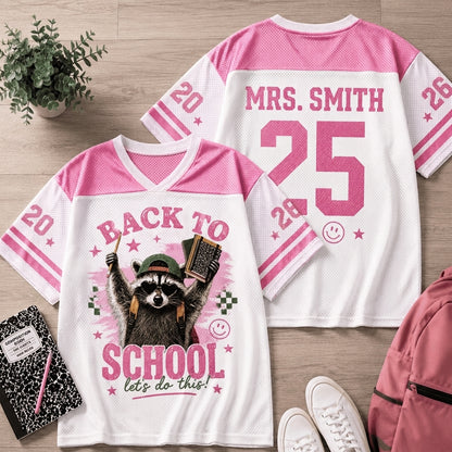 Personalized Raccoon Teacher Jersey | Custom Name & Number Shirt