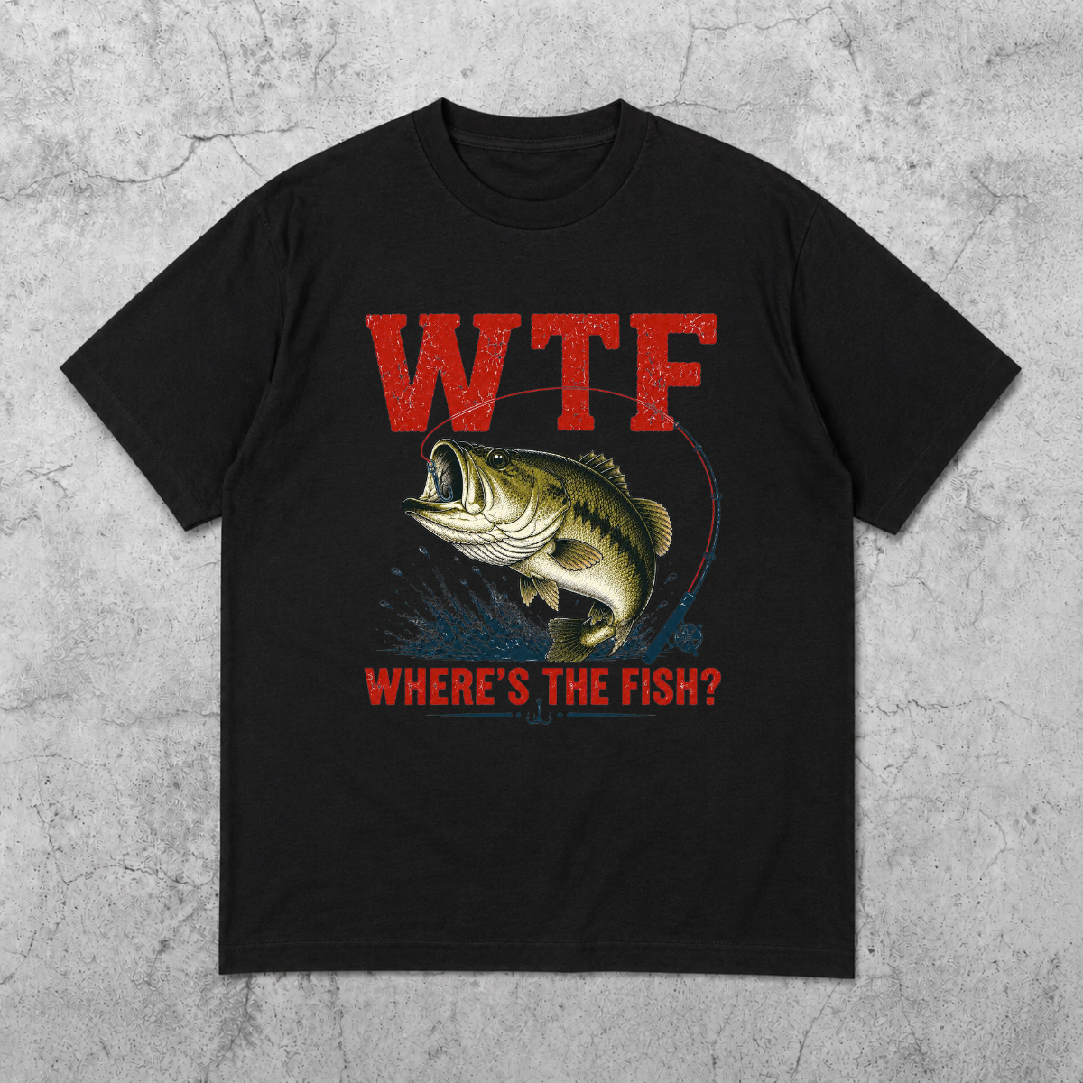 WTF Where’s The Fish Shirt, Largemouth Bass Fishing Tee