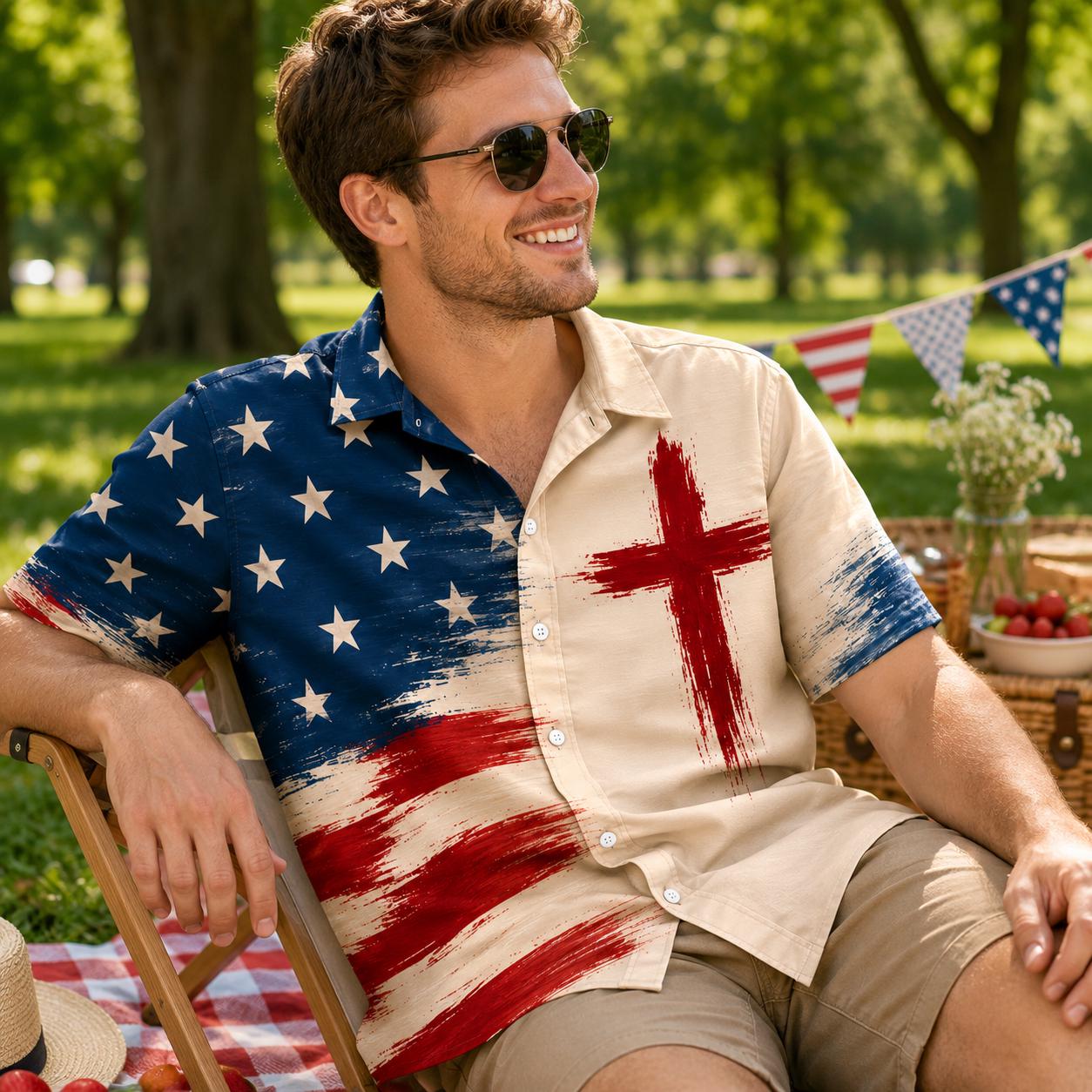 Christian Patriotic Hawaiian Shirt