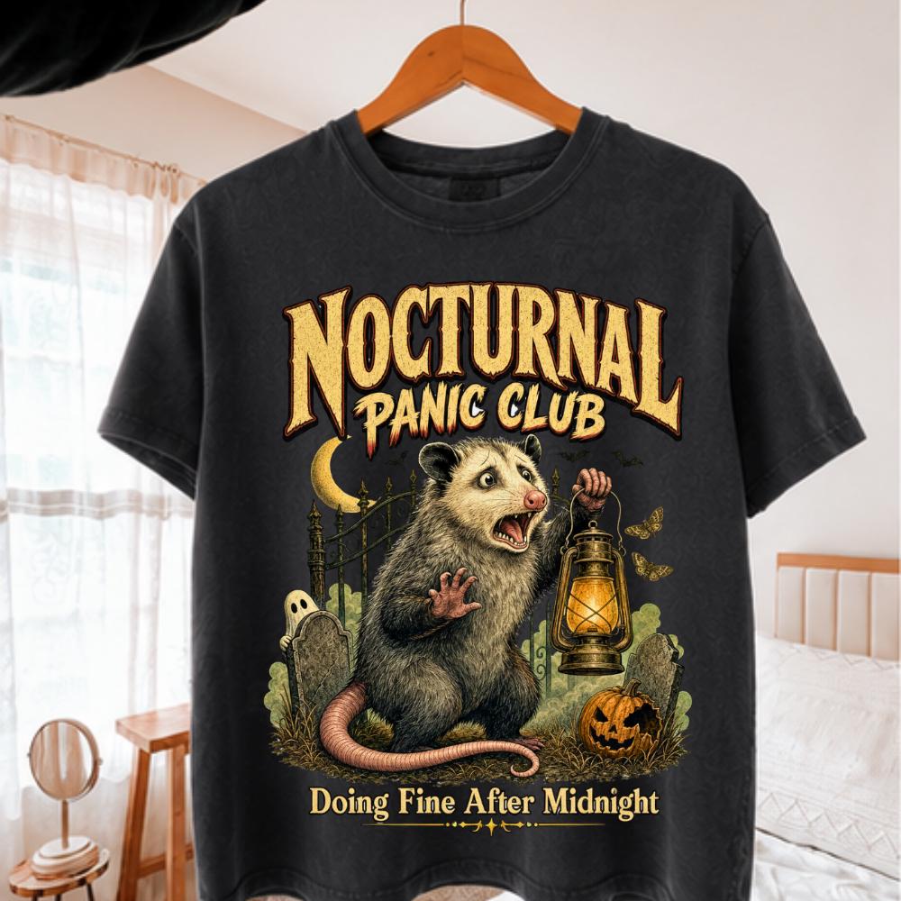 Halloween Opossum Nocturnal Panic Club Shirt