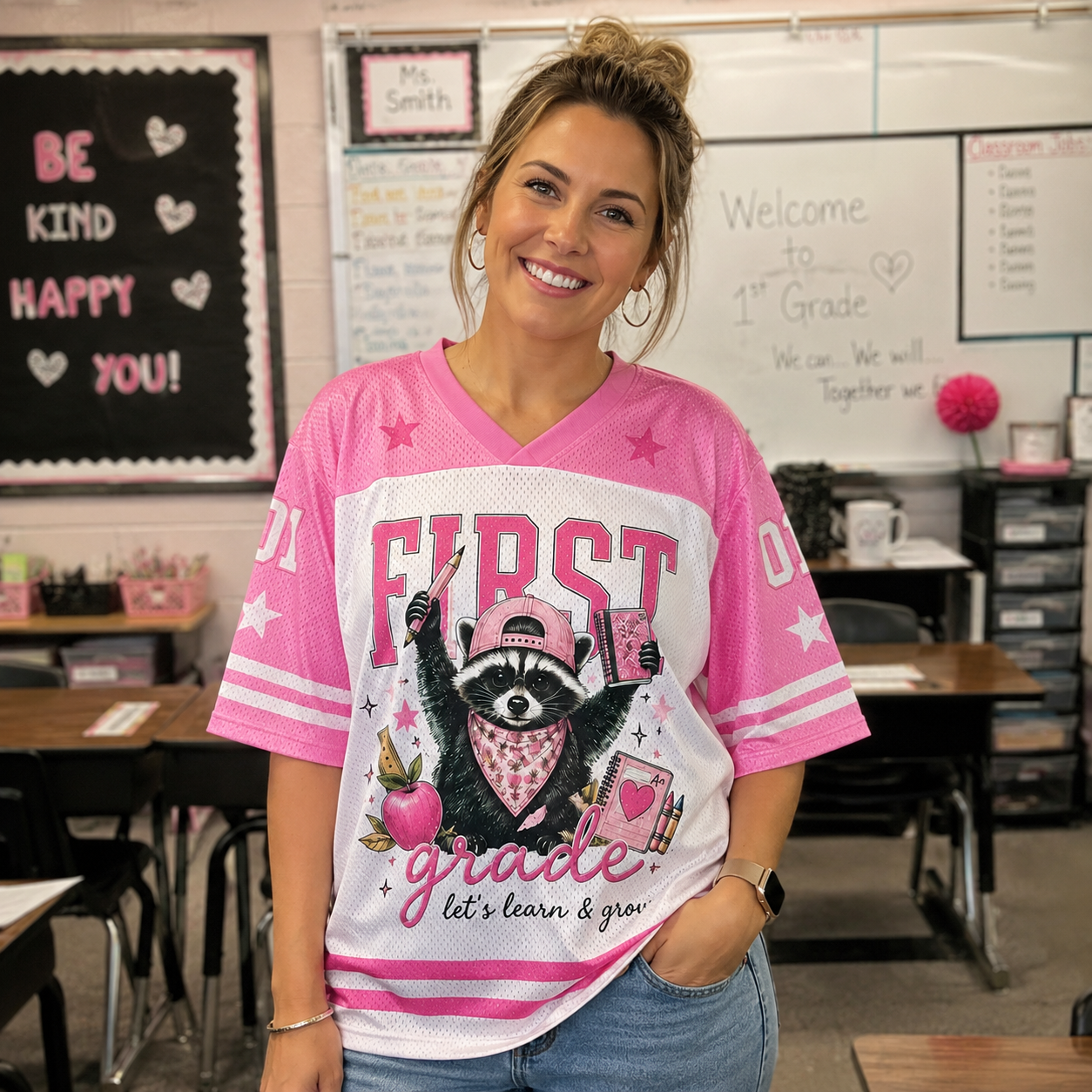 Personalized Teacher Jersey | Custom Grade Name & Number Shirt