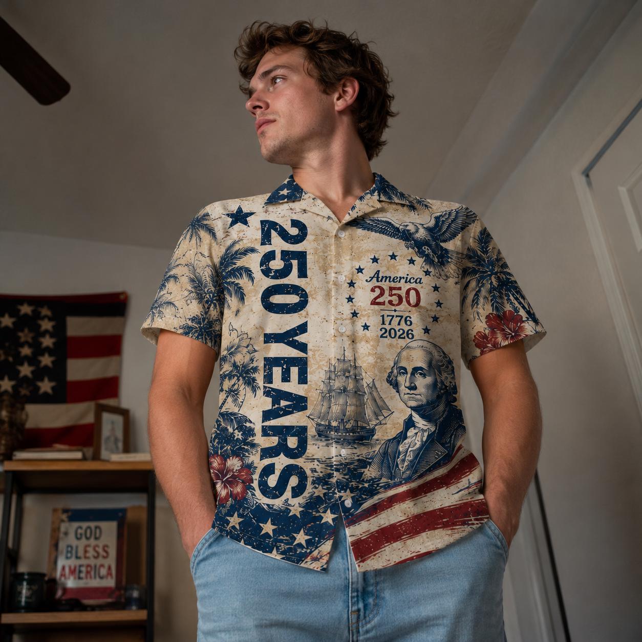 America 250th Anniversary Hawaiian Shirt